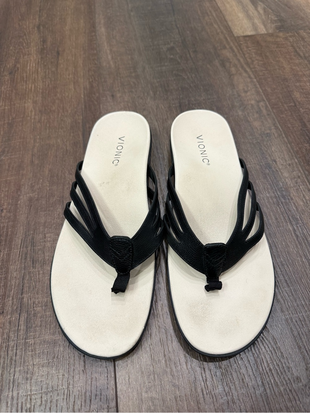 Vionic Black Alta Leather Sandal Size 9